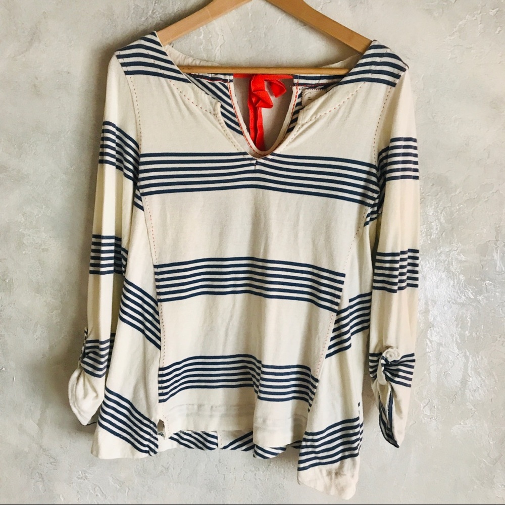 Anthropologie Postmark Navy striped Top